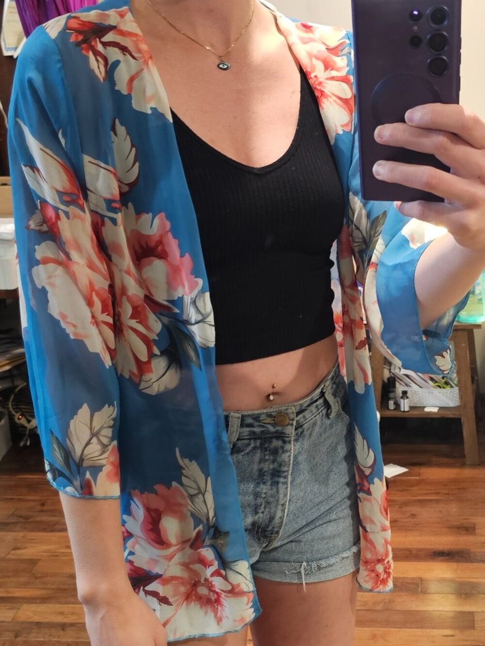 Floral Blue Women's Top